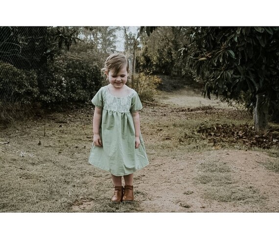 girls sage dress