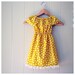 Girls Yellow Dress- Autumn Dress- Fall Dress- Birthday Outfit- Fall Girls Outfit- Polka Dot Dress- Handmade Dress- Mustard Dress 
