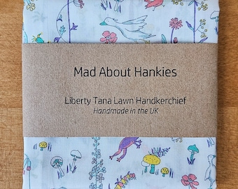 Ladies Hankie, Liberty Hankie, Pocket Square, Liberty Handkerchief, Theo, 11”/28cm