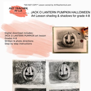 Jack O Lantern Pumpkin Halloween Art Lesson by Art Teacher in LA Art lesson plans elementary art homeschool activities image 1