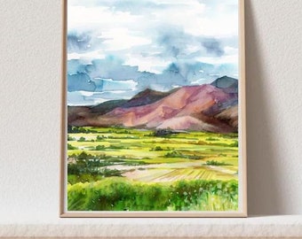 Ojai Valley Watercolor Painting Giclee Print