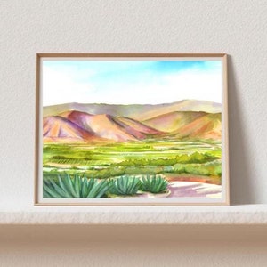Tres Agaves- Ojai Valley Watercolor Painting Giclee Print