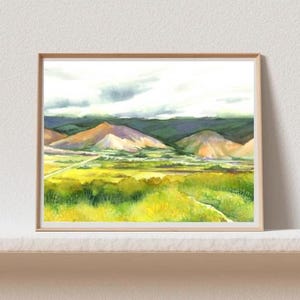 The Path- Ojai Valley  Watercolor Painting Giclee Print