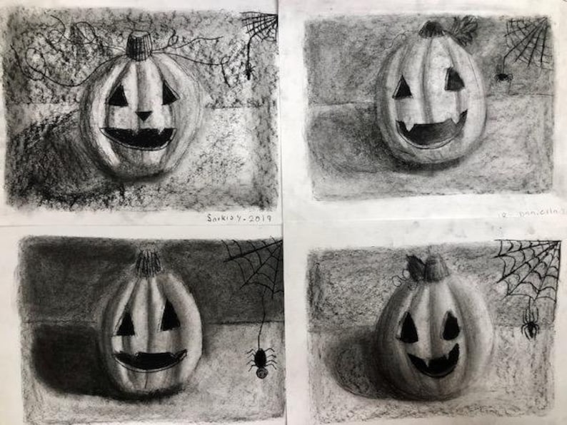 Jack O Lantern Pumpkin Halloween Art Lesson by Art Teacher in LA Art lesson plans elementary art homeschool activities image 3