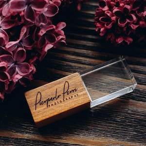 Spersonalizowany kryształowy, drewniany pendrive USB, ślubny pendrive, spersonalizowany pendrive USB 3.0