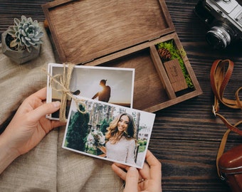 Celebrate Memories | 10-Pack of Wooden Photo Boxes for Wedding USBs & Photographs