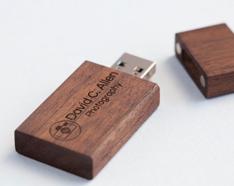 Wooden USB flash drive, Personalized wedding usb drive, Custom usb stick, Engraved usb 8gb, 16gb, 32gb, 64gb, 128gb, 256gb, 512gb