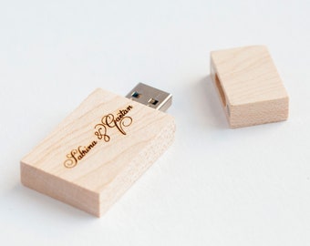 Personalized wooden USB drive with USB Box Drive Flash Wedding (option) | Custom usb Stick Package | usb for Photographers