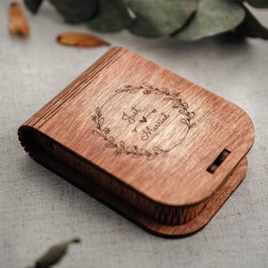 Wooden USB Box with USB 3.0 Flash Drive, Personalized USB Box for Wedding Client