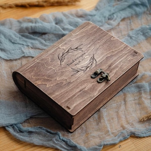 Scatola fotografica personalizzata 5x7 con USB, confezione per fotografi di matrimoni incisa, contiene 200 stampe