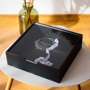 12x12 Wedding Photo Album Box with Personalized Acrylic Lid