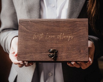 Wedding photo gift box with USB drive, 4x6 wood print box for photo, Memories photo box (10x15cm photo packaging)