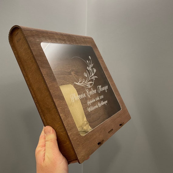 Boîte Photo En Bois Avec Clé USB 8 Go - Boîte à Souvenirs Personnalisable, 17x17x4cm, Cadeau Original