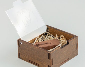 Personalized USB Box and Flash Drive (option) with Acrylic Lid, Wedding USB Stick for Photographers, Engrave Box, Custom Wooden Box