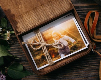 5x7 Personalized Wooden Photo Box, Wedding Memory Gift Box
