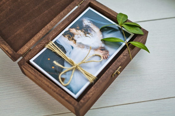 4x6 Wood Print Box Wedding Photo Box Wooden Memory Box Etsy