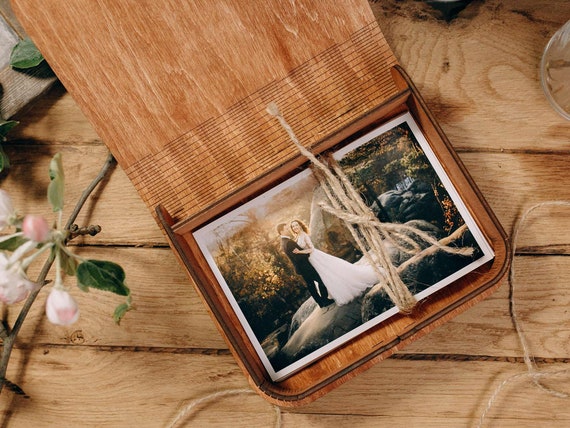10 4x6 Wood Print Box 4x6 Photo Box for Photos and 3.0 USB Drive 15x10 Cm  Photo Packaging 