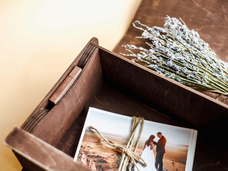 Vintage Gift Box for 5x7 Photo Wedding Wooden Photo Box Etsy