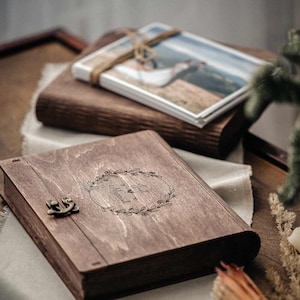 6 x 8 houten fotodoos, gepersonaliseerde trouwfotodoos voor afdrukken van 15 x 21 cm, rustieke herinneringsdoos