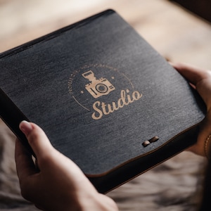 Gepersonaliseerde houten fotodoos voor 4x6 prints en USB-stick, jubileumcadeaudoos, huwelijks- of verjaardagscadeau