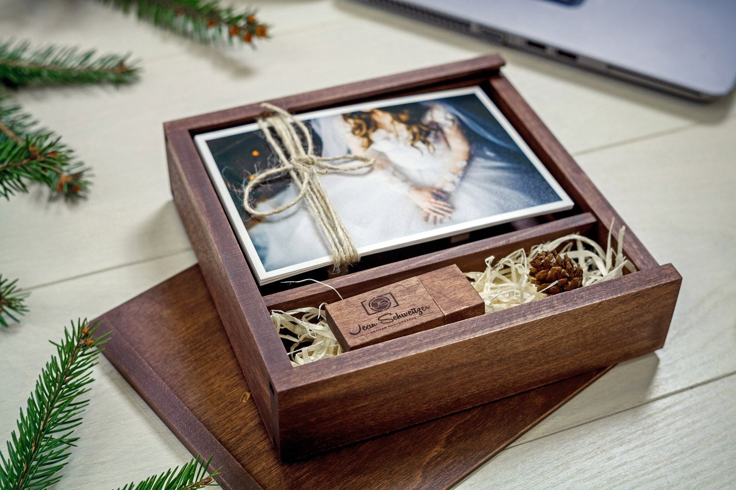 Caja de fotos de madera para foto de 8x10 y memoria USB opción, tapa  acrílica personalizada, caja de boda para embalaje de impresión de 20x25 cm  -  México