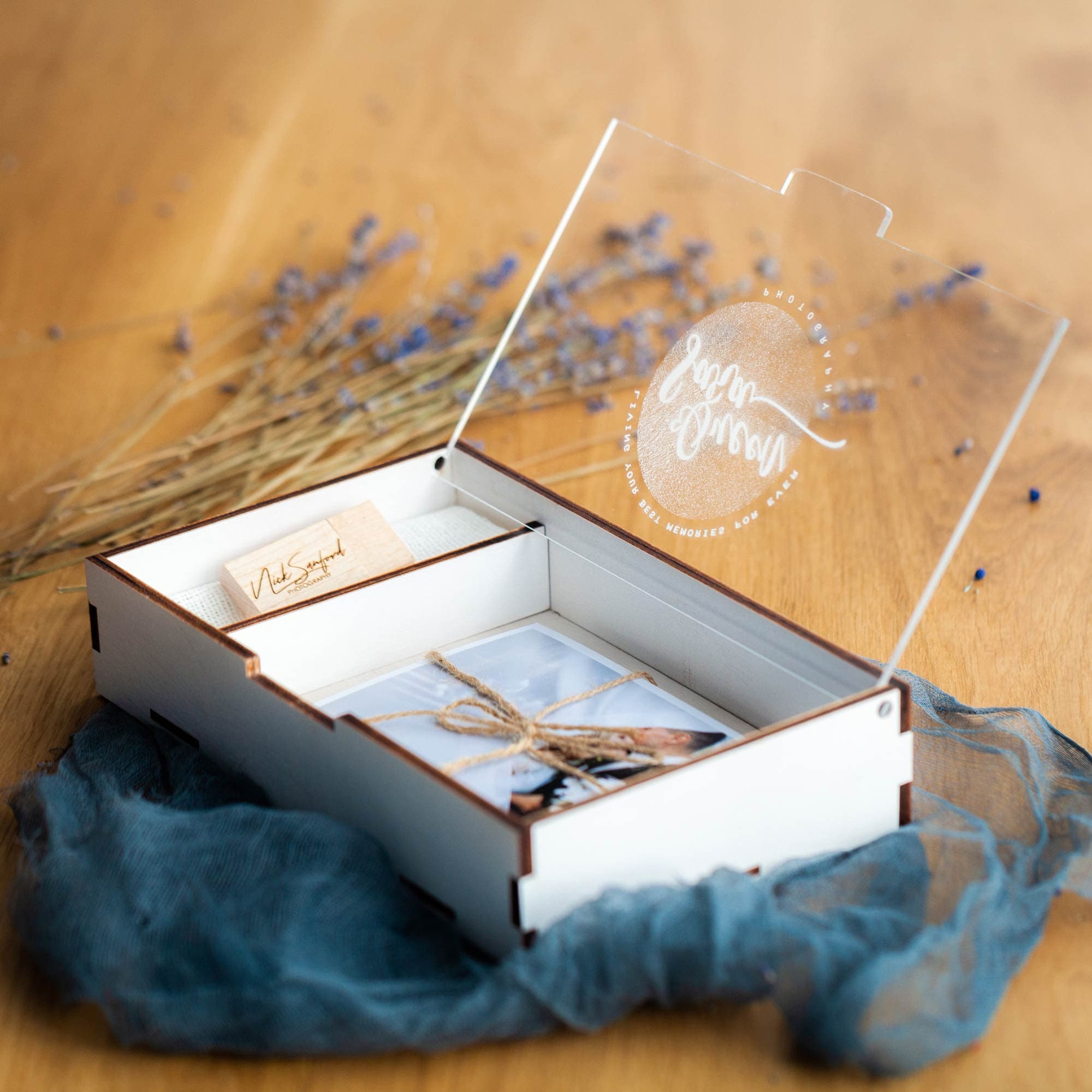 Glass Photo Box for 4x6 Boudoir Photo, Gift Box for Him, Wedding