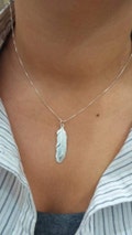 Handmade necklace feather,necklace feather, necklace leaf product logo