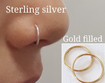 Neus ring hoepel, neus piercing sieraden, neus hoepels, neus sieraden, neus ring, zilveren neus ring, gouden neus ring, Sterling zilveren neus ring,