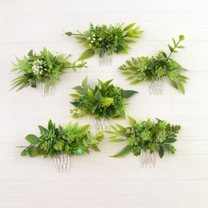 Greenery hair piece women Boho wedding hair Rustic bride hair accessories wedding comb Green hair piece mini headpiece bridesmaid succulent