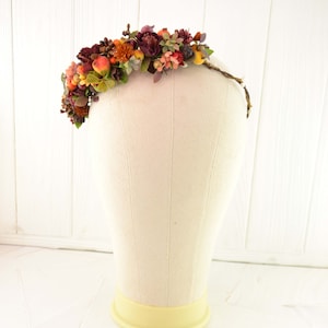 Burgundy Flower crown wedding headpiece Bride Hair flower floral hair crown Halo for Bridesmaid head piece Wedding flowers for hair