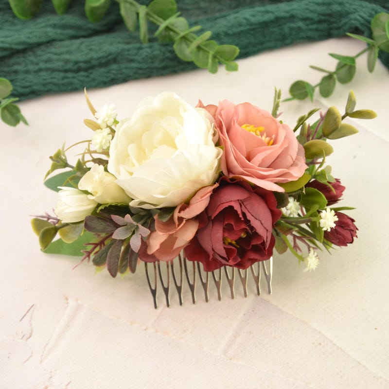 dusty pink headpiece