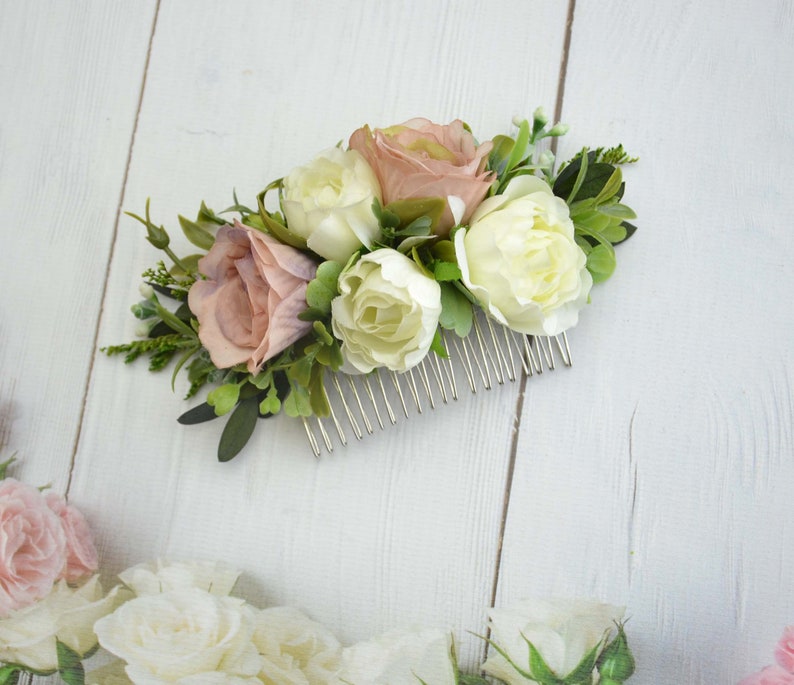 Flower wedding comb for hair Bridal headpiece floral Bride Etsy