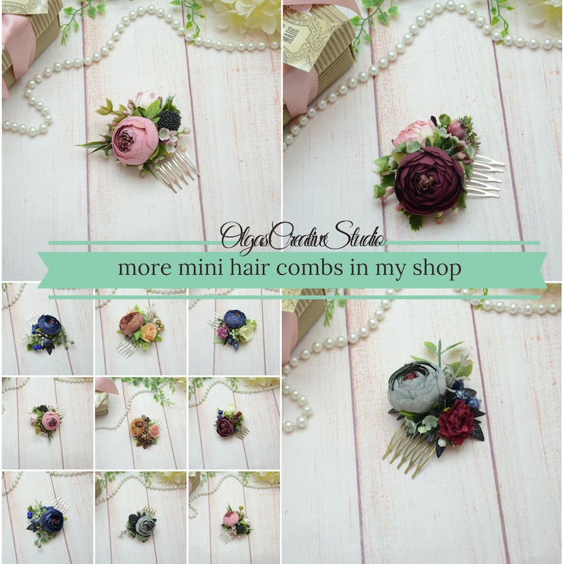 Red flower comb Small headpeice for girl Small flower hair piece for bridesmaid Floral hair decor Red Flower in hair Gift for girlfriend