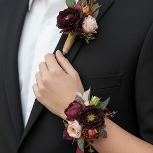 Burgundy Corsages - Etsy