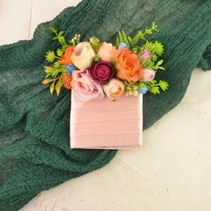 Summer wedding boutonniere for groom Bright boutonniere Wedding accessories Pink Orange Pocket boutonniere Flower corsage and boutonniere