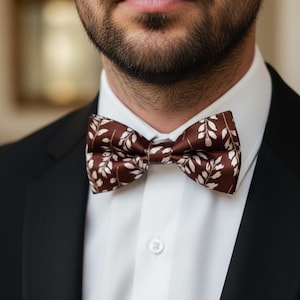 Rust bowtie for men Wedding suspenders for boys Elastic suspenders for Best Man Fall wedding Bow tie for Groom