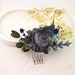 Flower comb wedding Floral hair comb navy Flower hair piece bridal Flower hair clip Flower comb black blue Boho hairpiece Gothic headpiece