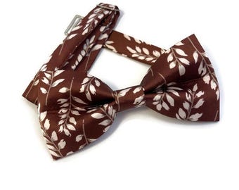 Rust Wedding bowtie suspenders for boys Elastic suspenders for Best Man Fall wedding Bow tie for Groom
