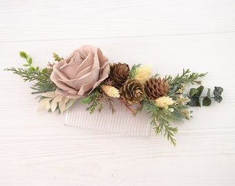 Flower headpiece bridal, winter wedding hair piece, flower hair accessories for bridesmaids
