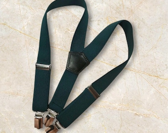 Dark green suspenders for boys Groom Bowtie for Best Man Beach wedding Bow tie for Groomsman Floral Necktie for Ringbearer Tropical wedding