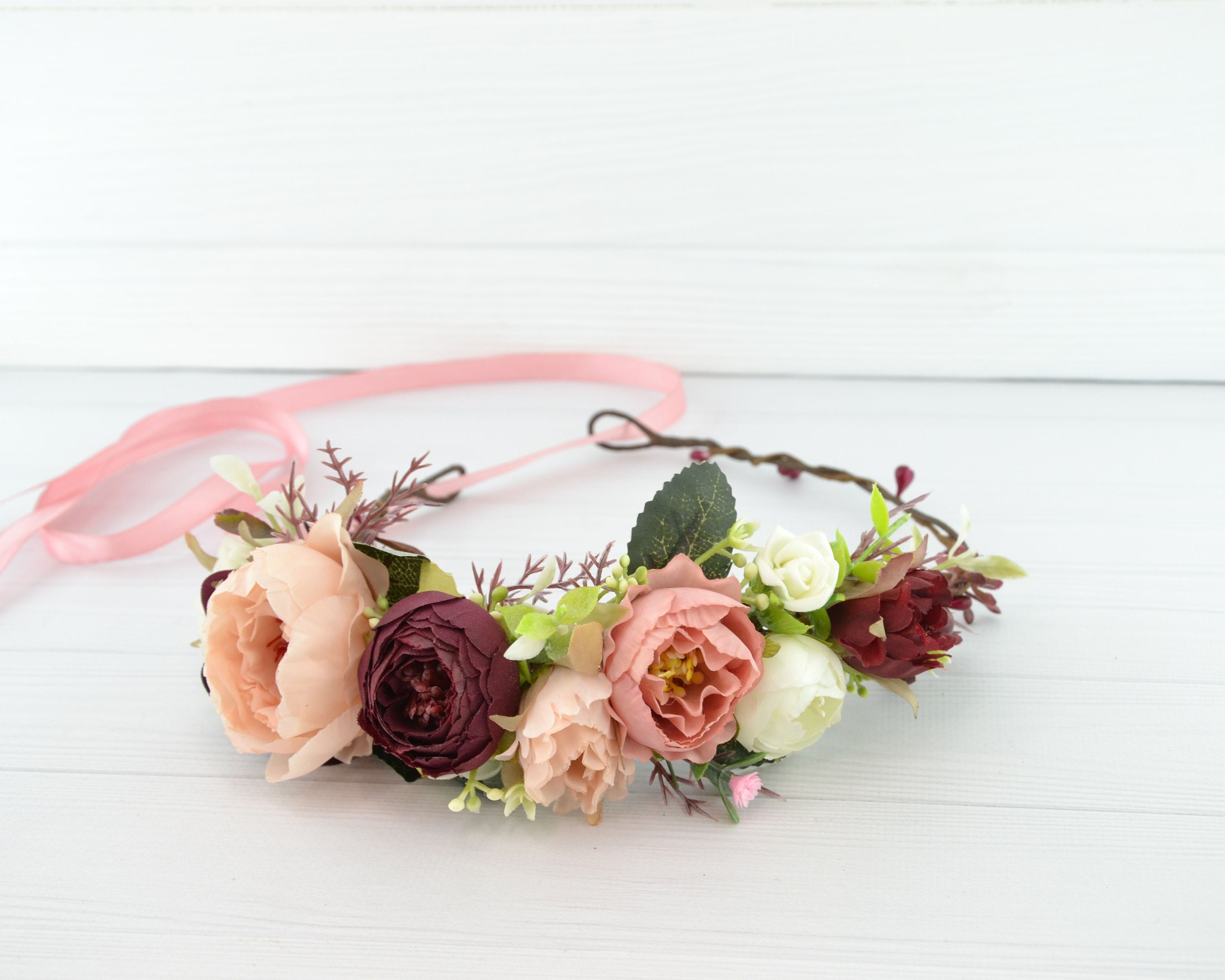 Rose Flower Crown - Etsy display picture 1