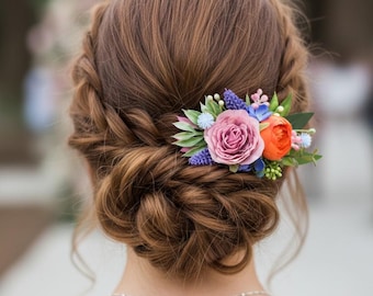 Flower hair comb