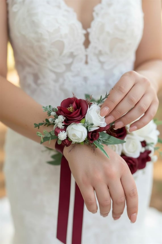 corsage to go with burgundy dress Prom Wrist Corsage Flower Lapel Pin Prom Boutonniere Flower Arm Corsage Marsala Pin Boutonniere READY SHIP Size:L - $190.00 bridal showers trend_backless Calvin Klein Big Boys