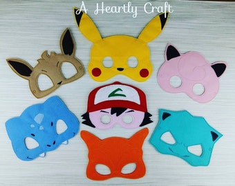 Printable Pikachu Mask Pokemon Mask Cartoon Character Mask