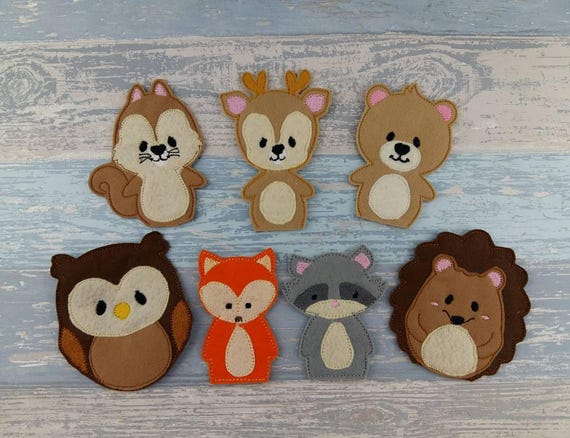 Woodland Animals - Woodland Finger Puppet Set - Felt Animal Puppets - Felt Owl - Felt Fox - Felt Deer - Toddler Quiet Play Role Gift - Baby Il_570xn