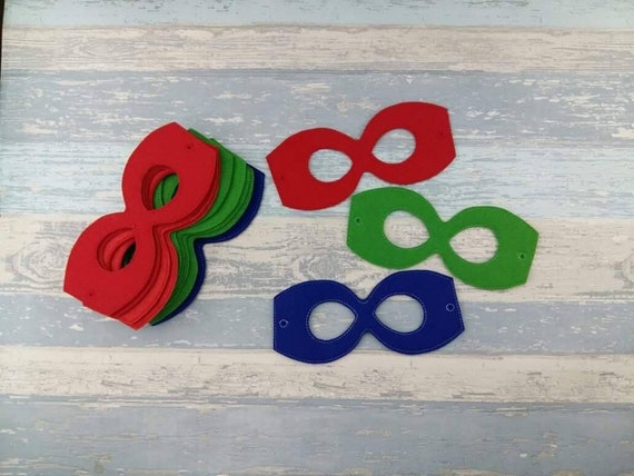Felt Mask - Party Pack Super Hero Masks - Celebration Birthday Halloween School Party Set - PJ Mask Masks Colors Owlette Catboy Gecko Il_570xn
