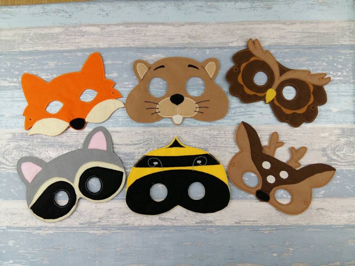Woodland Animal Mask Animal Felt Mask Ladybug Owl Fox Deer Etsy UK