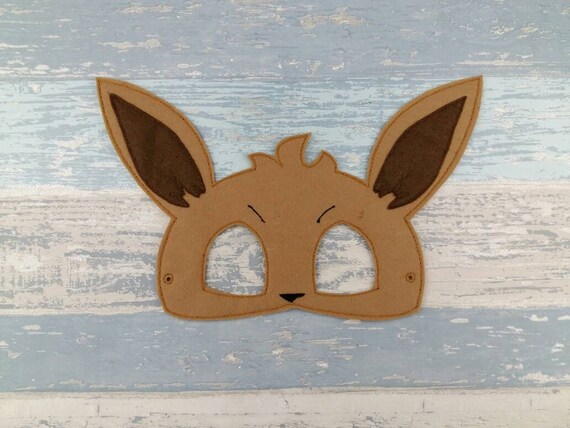 Pokemon Evie Felt Mask Fancy Dress Up Halloween Party Favor Evee inspired Photo Booth Prop Childs or Adults Mask Pokemon Birthday Party Il_570xn
