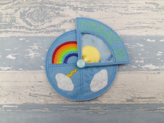 Weather Wheel - Today is Chart Board - Educational Felt - Science Play set - Classroom Home School - Preschool Toy Game - Kindergarten Play Il_570xn
