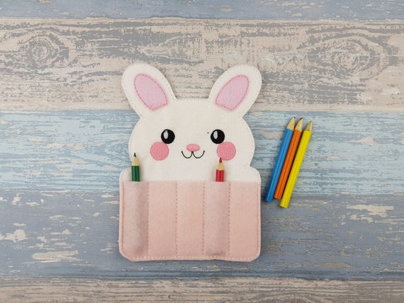 Bunny Crayon Holder - Toddler Gift - Crayon Gift - Arts and Crafts - Back To School - Travel Case - Party Favor - Stocking Stuffer Il_570xn